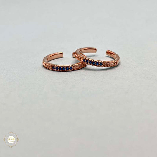 Sterling Silver Royal Blue Gleam Hoops Toe Ring