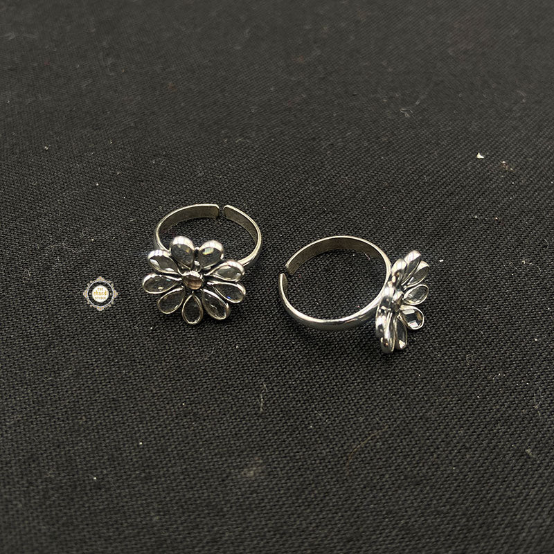 Pure 925 Sterling Silver Flower Toe Ring