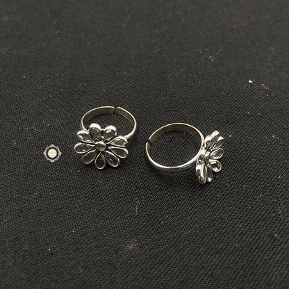 Pure 925 Sterling Silver Flower Toe Ring