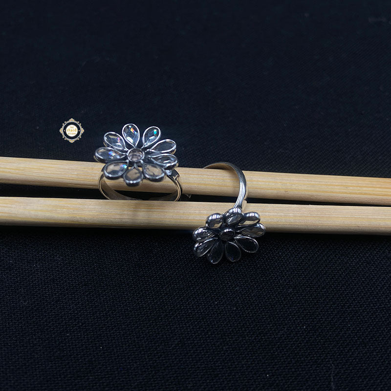 Pure 925 Sterling Silver Flower Toe Ring