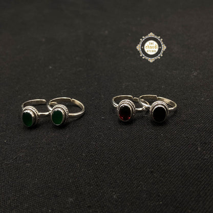 925 Silver Stone Toe Ring