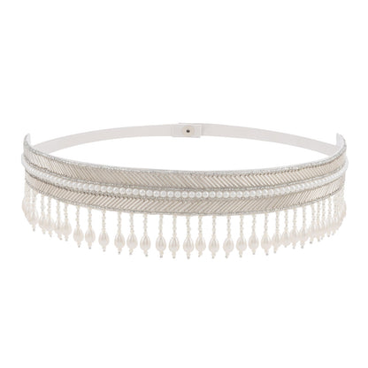 Teejh Naysa Pearl Silver Belt