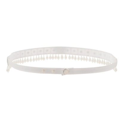 Teejh Saraayu Bead Mirror White Belt