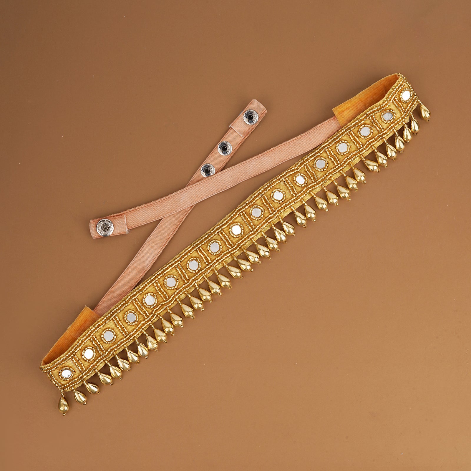 Teejh Zivah Bead Mirror Gold Belt
