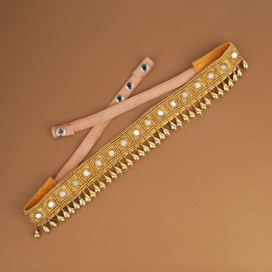 Teejh Zivah Bead Mirror Gold Belt