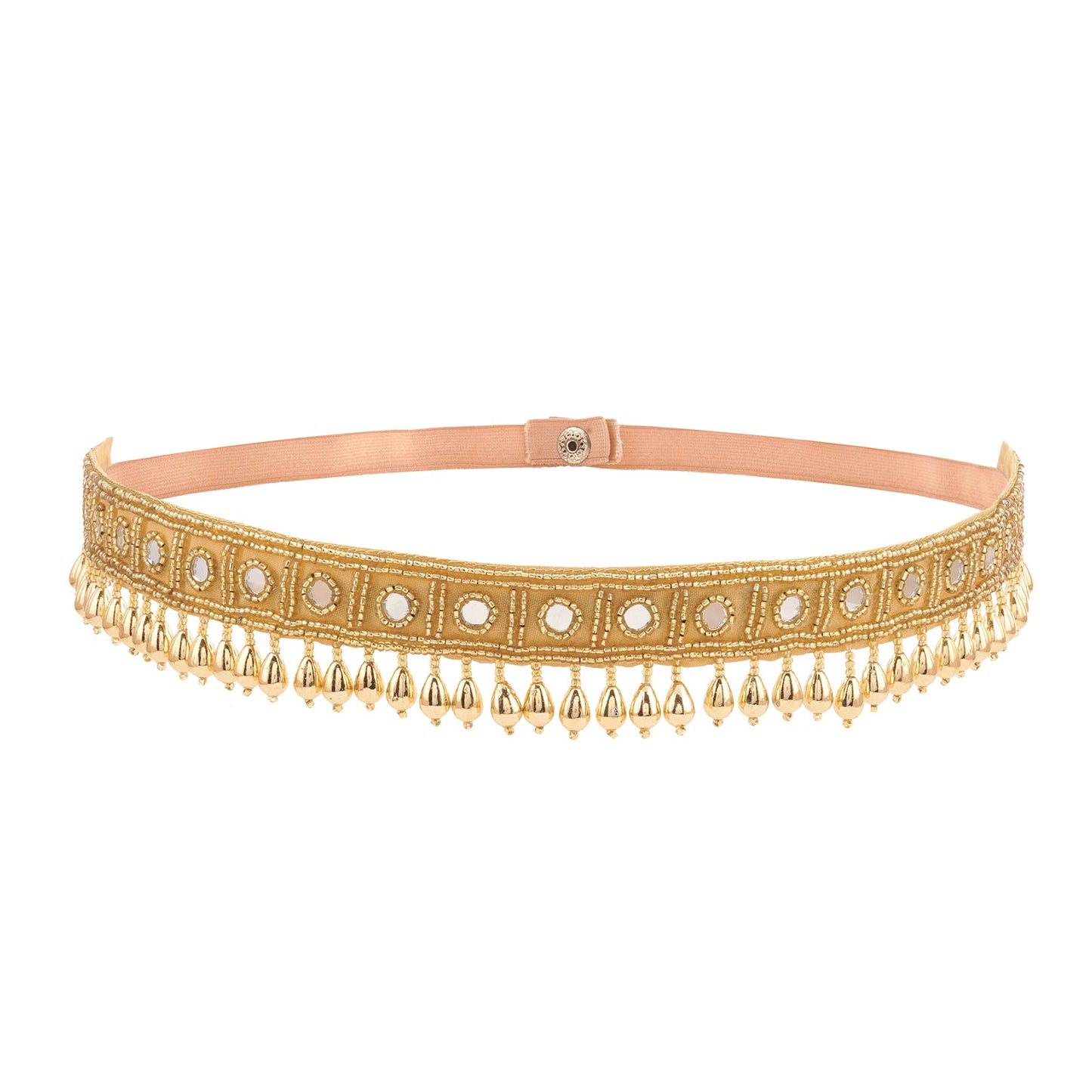 Teejh Zivah Bead Mirror Gold Belt