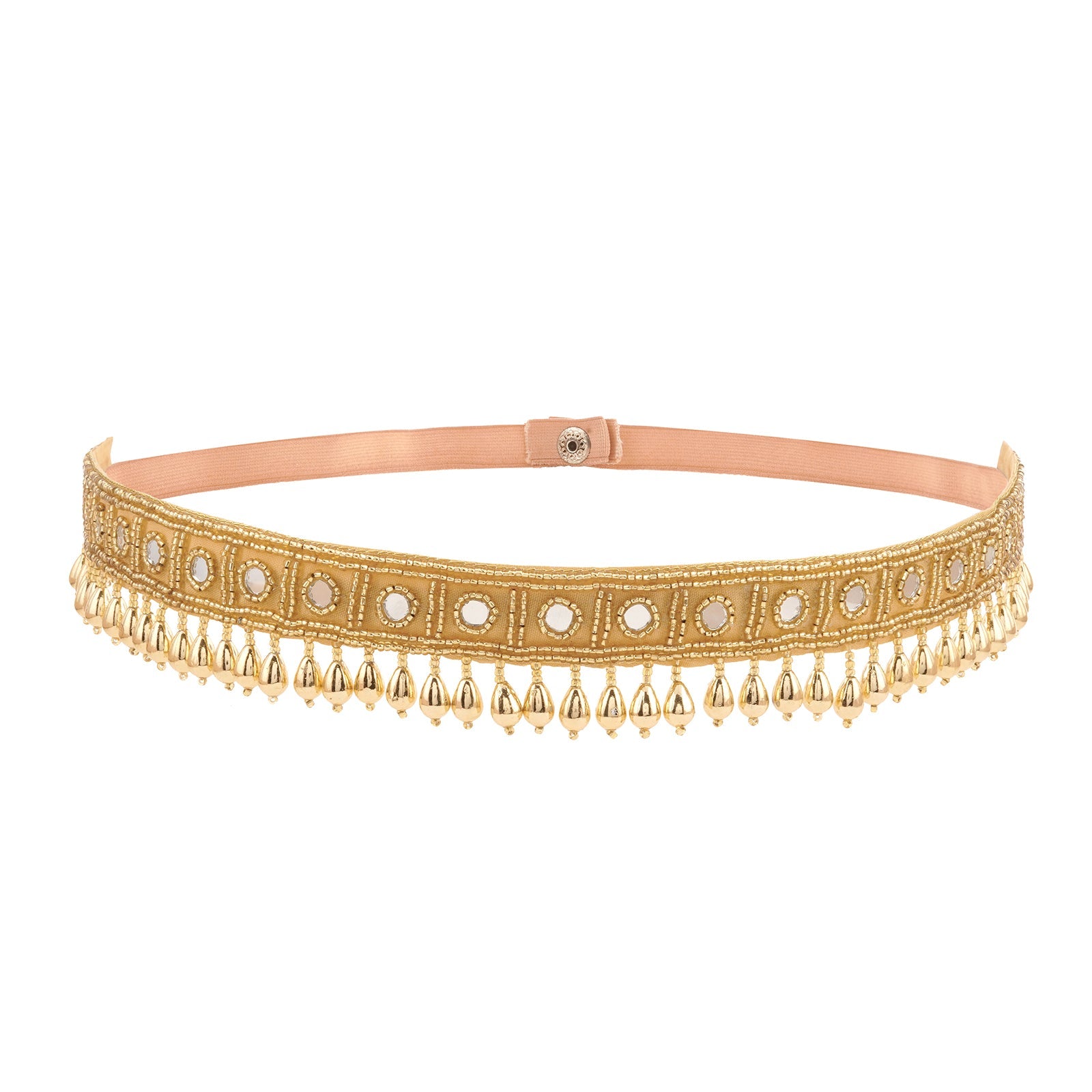 Teejh Zivah Bead Mirror Gold Belt