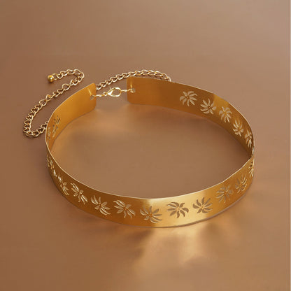 Teejh Izumi Floral Gold Mettalic Belt
