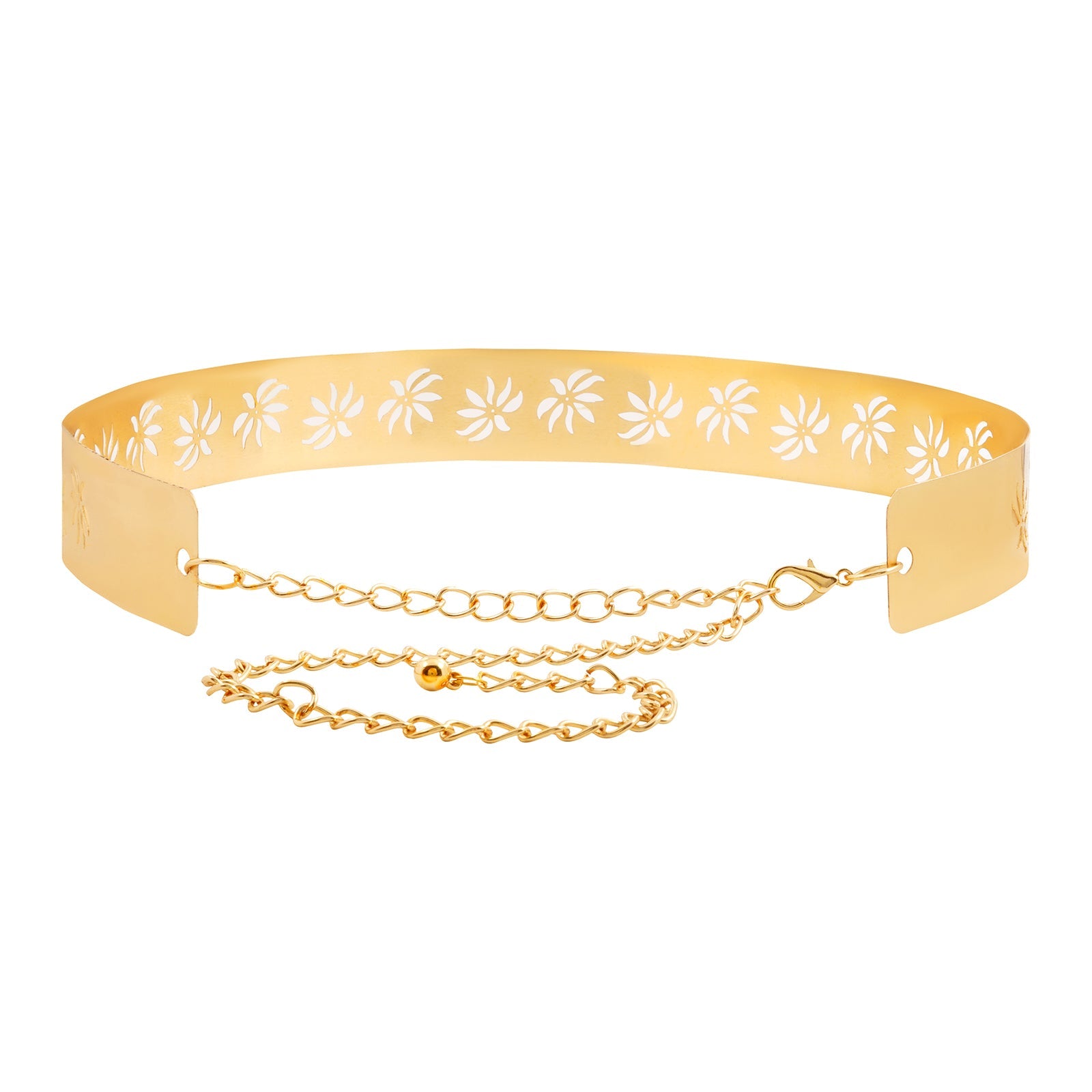 Teejh Izumi Floral Gold Mettalic Belt