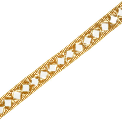 Teejh Kahani Bead Mirror Gold Belt