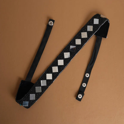 Teejh Kahani Bead Mirror Black Belt