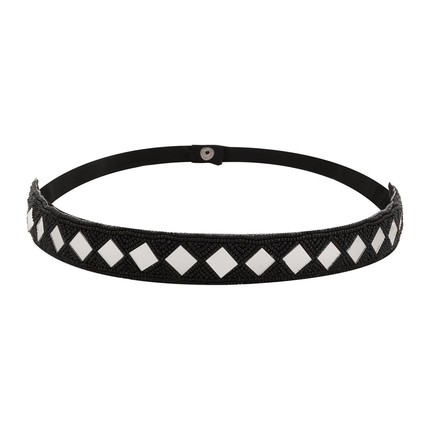 Teejh Kahani Bead Mirror Black Belt