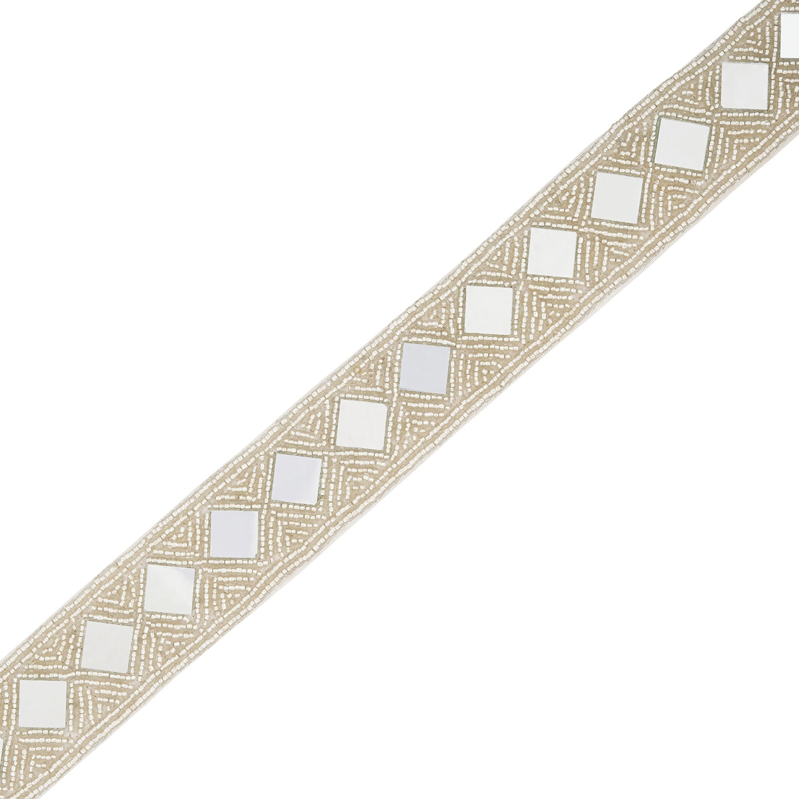 Teejh Kahani Bead Mirror Silver Belt
