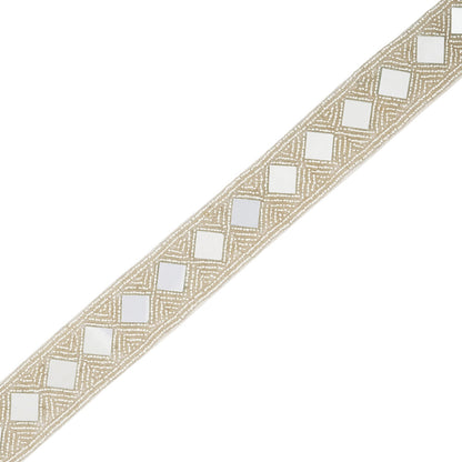 Teejh Kahani Bead Mirror Silver Belt