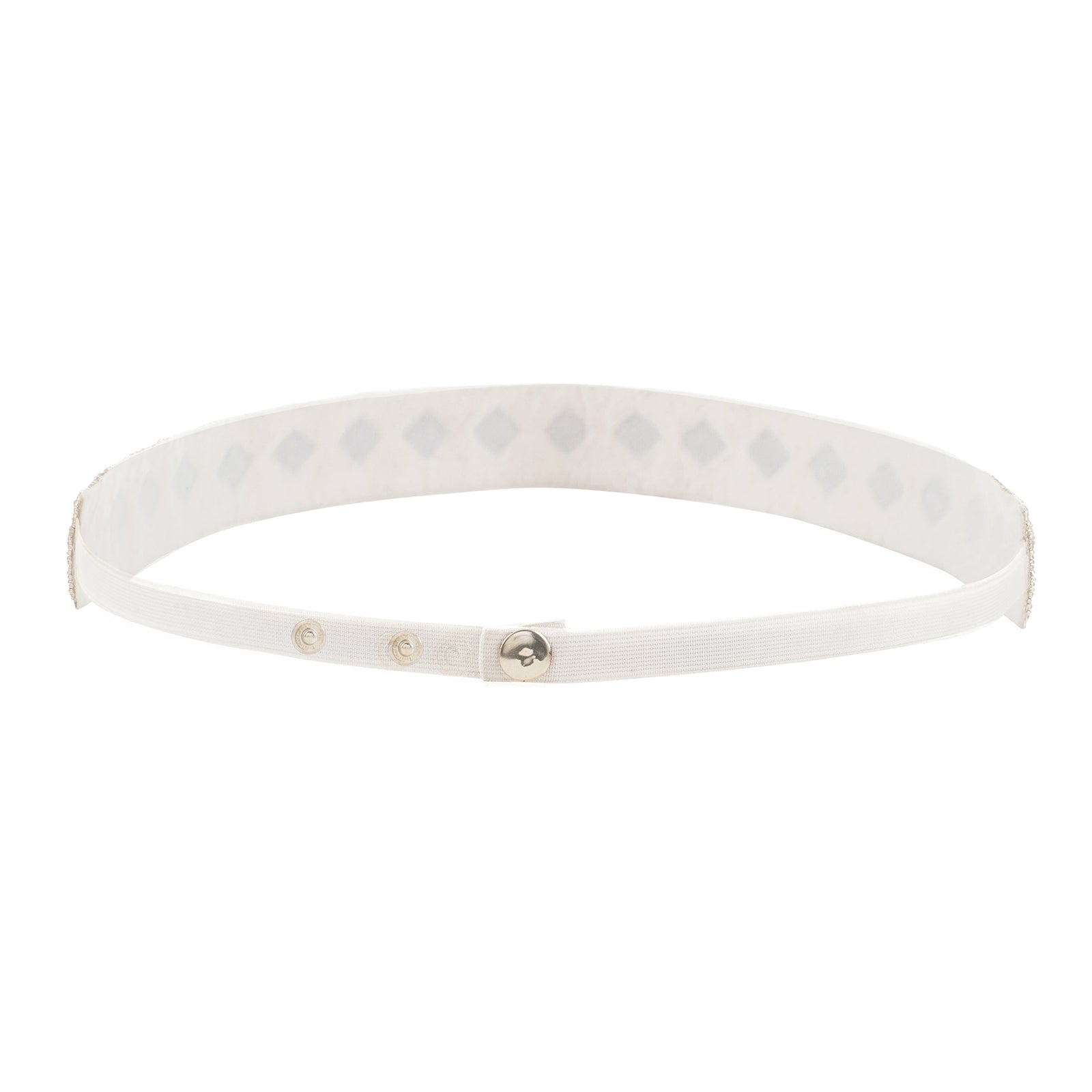 Teejh Kahani Bead Mirror White Belt