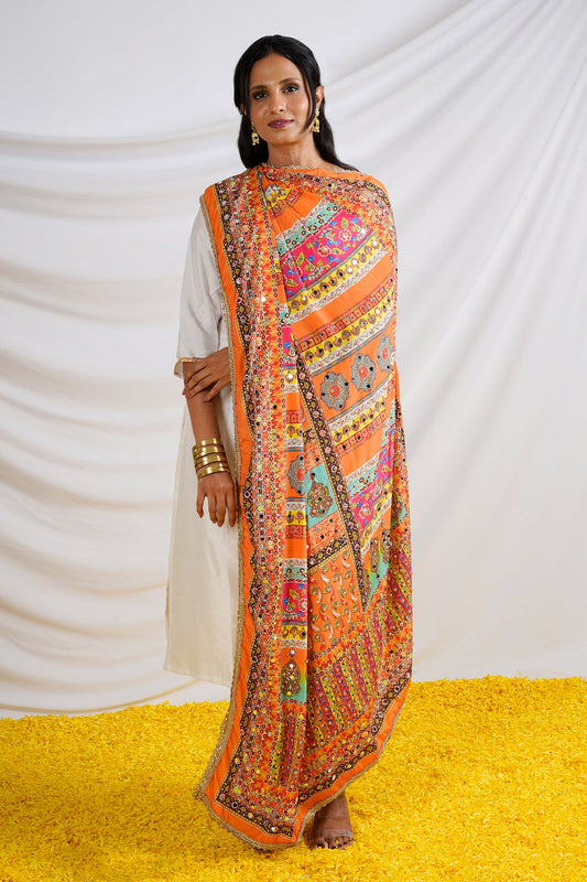 Teejh Patola Embellished Printed Dupatta