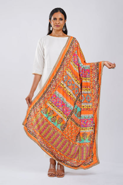 Teejh Patola Embellished Printed Dupatta