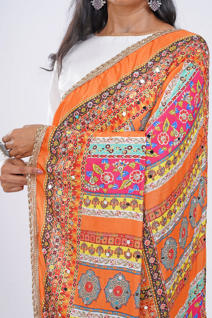 Teejh Patola Embellished Printed Dupatta