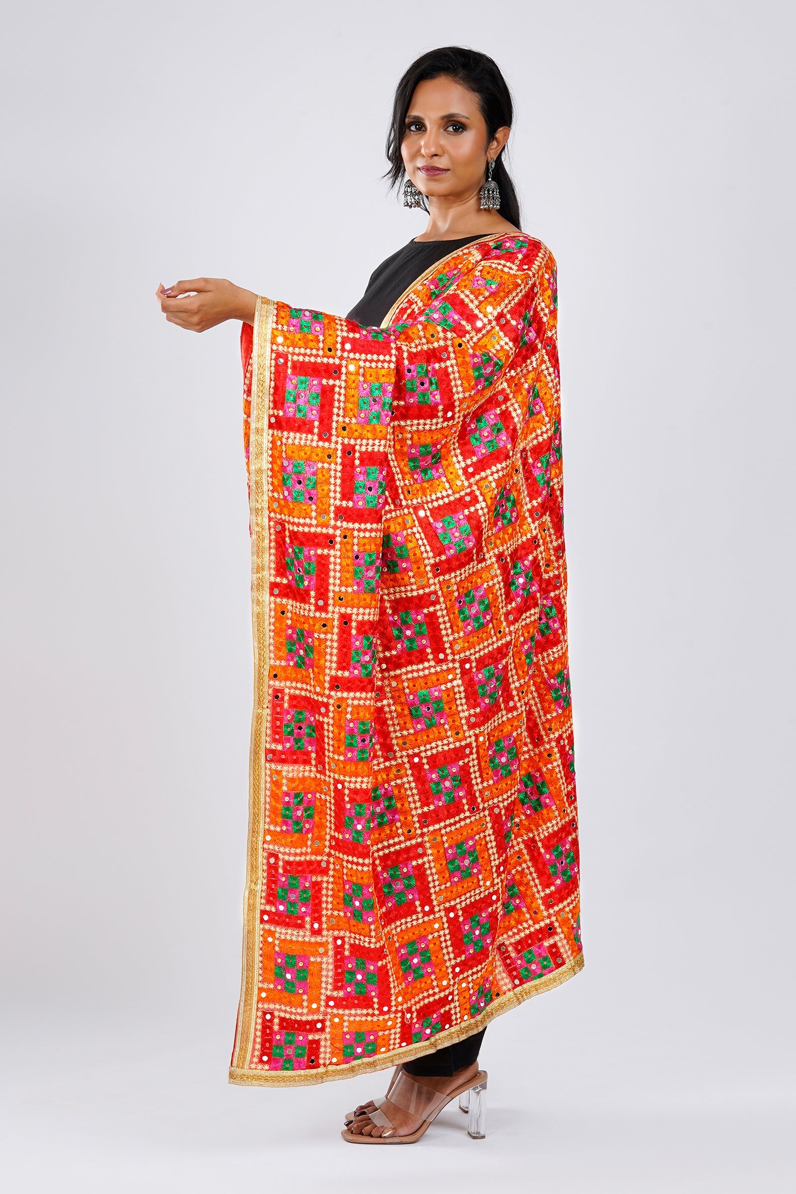 Teejh Patiala kudi Phulkari Dupatta