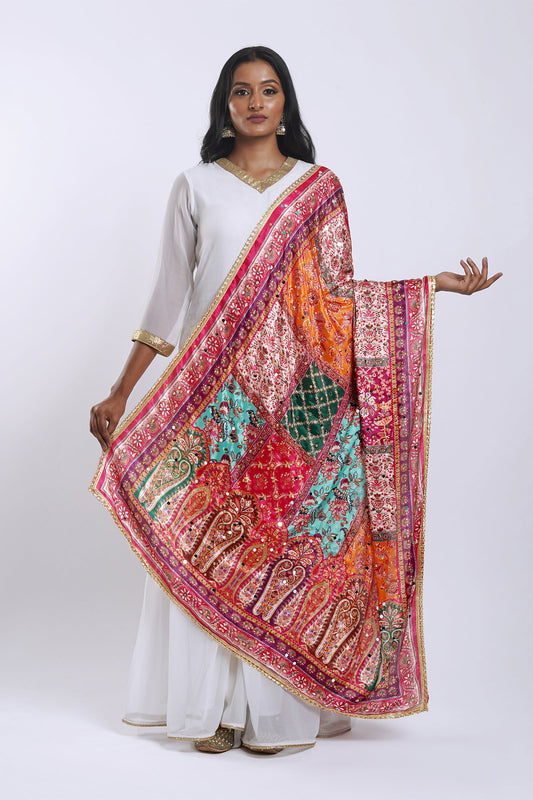 Teejh Rangoli Rhapsody Embellished Printed Dupattajv,h