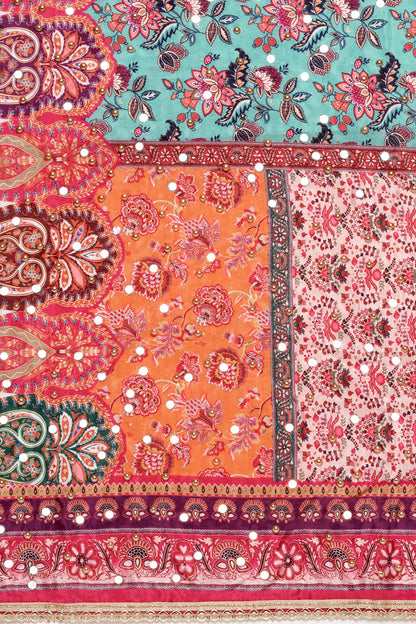 Teejh Rangoli Rhapsody Embellished Printed Dupattajv,h