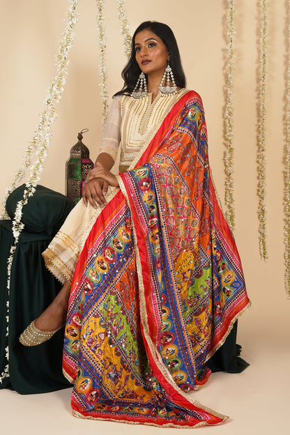 Teejh Meherbaan Embellished Printed Dupatta