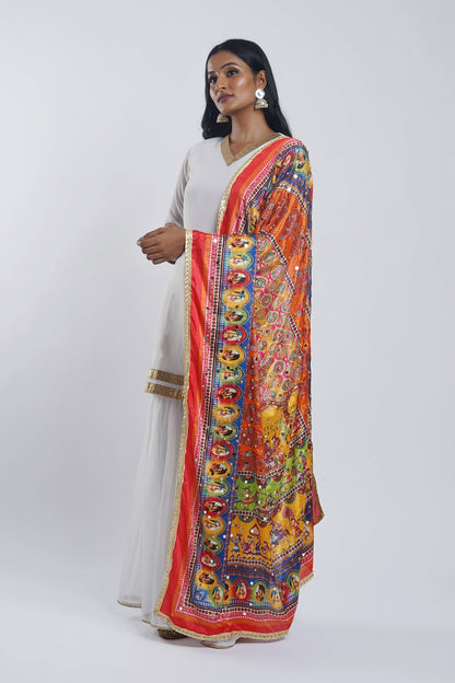 Teejh Meherbaan Embellished Printed Dupatta