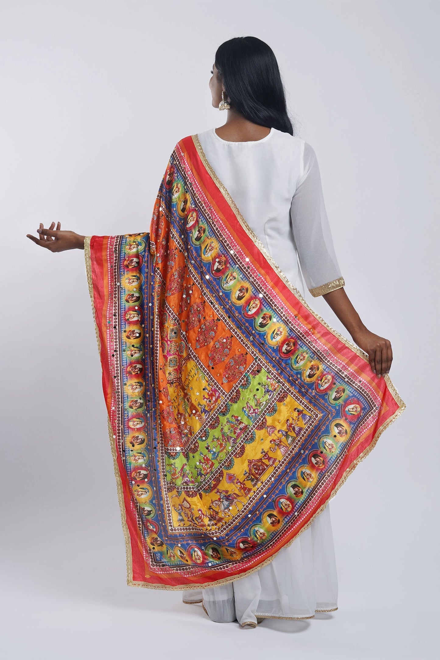 Teejh Meherbaan Embellished Printed Dupatta