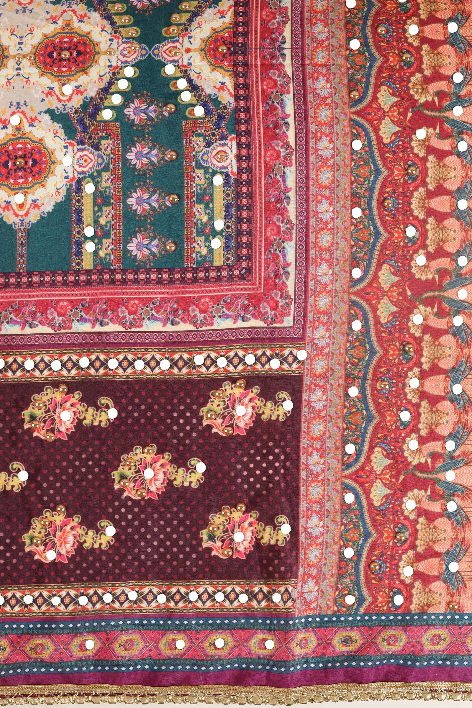 Teejh Aabhaara Embellished Printed Dupatta
