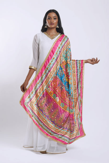 Teejh Saanjh Embellished Printed Dupatta