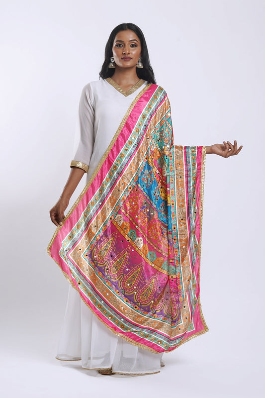 Teejh Saanjh Embellished Printed Dupatta