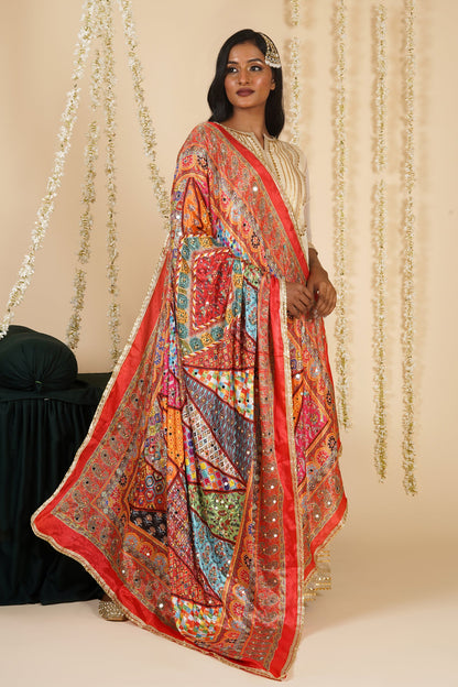 Teejh Raaga Embellished Printed Dupatta