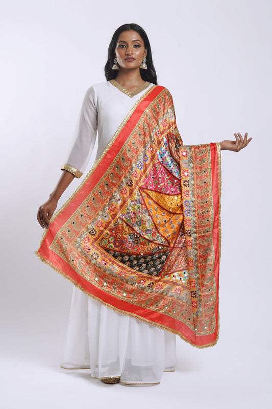 Teejh Raaga Embellished Printed Dupatta