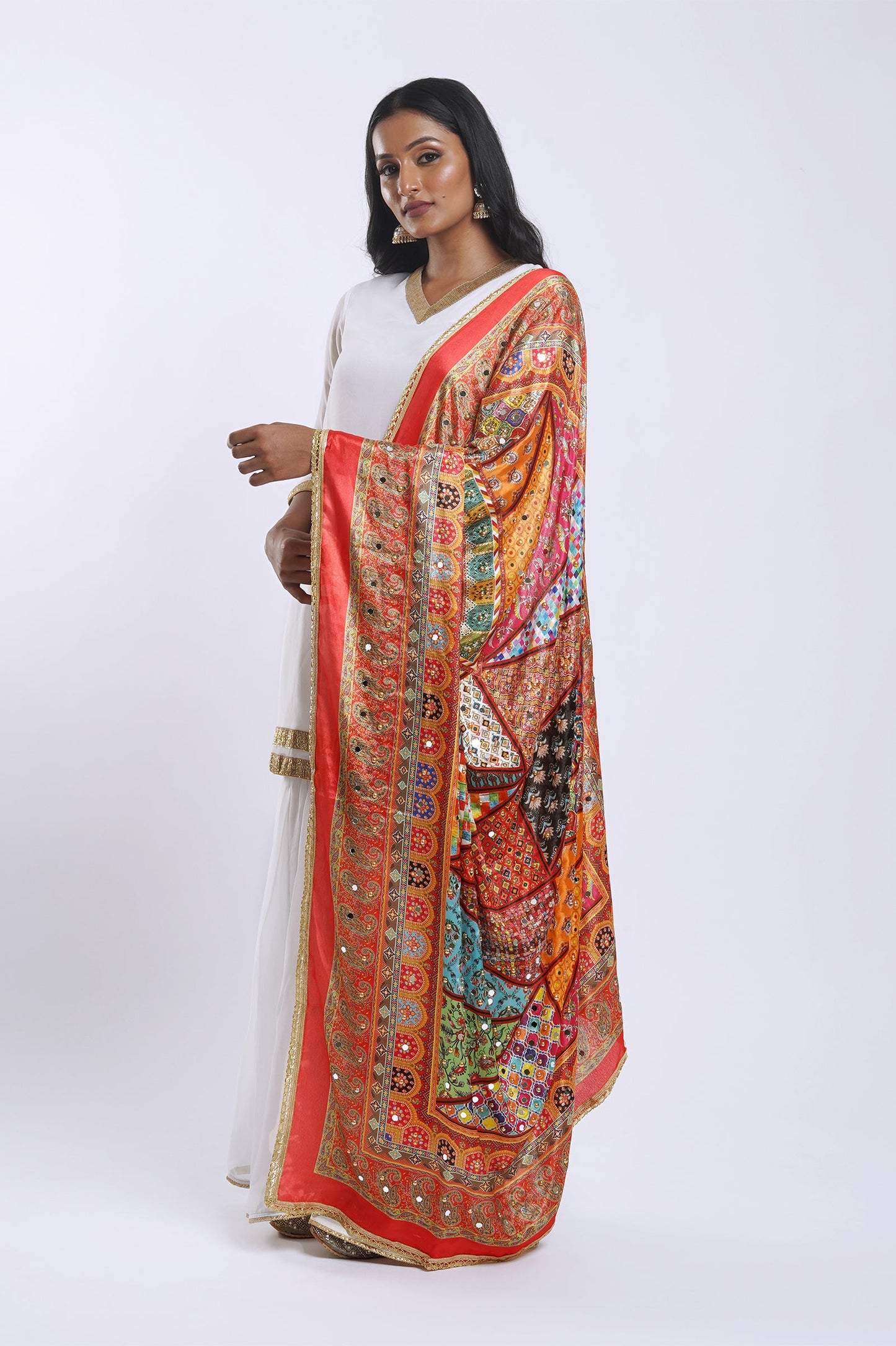 Teejh Raaga Embellished Printed Dupatta