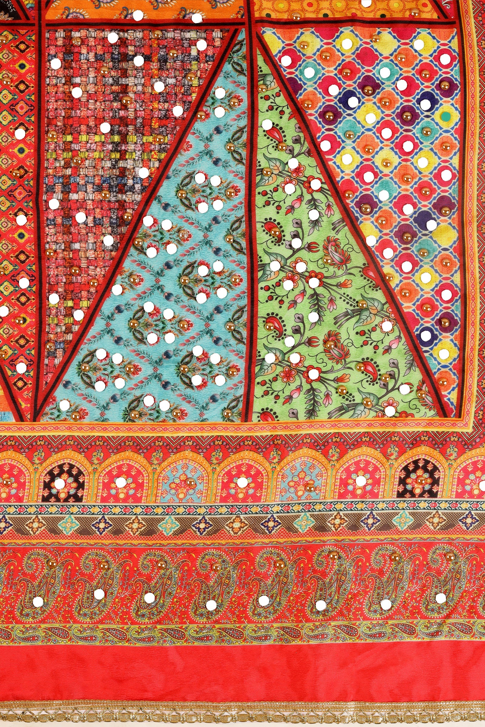 Teejh Raaga Embellished Printed Dupatta