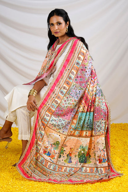 Teejh Begum Embellished Printed Dupatta