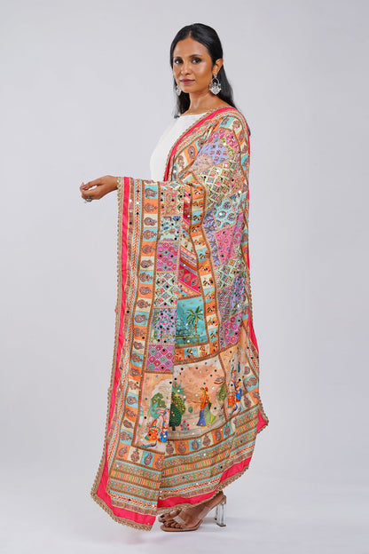 Teejh Begum Embellished Printed Dupatta