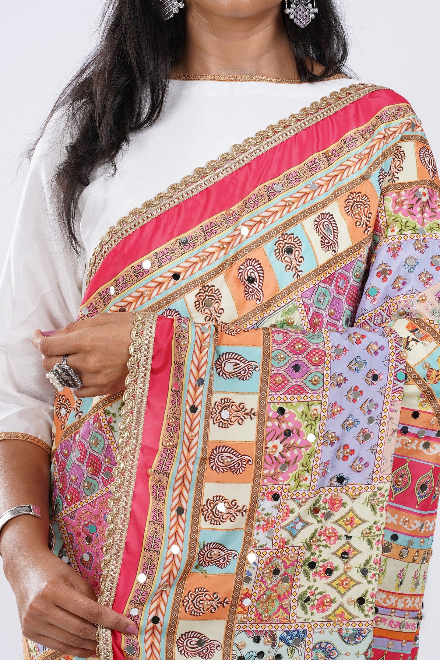 Teejh Begum Embellished Printed Dupatta