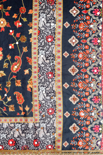 Teejh Amrapali Embellished Printed Dupatta