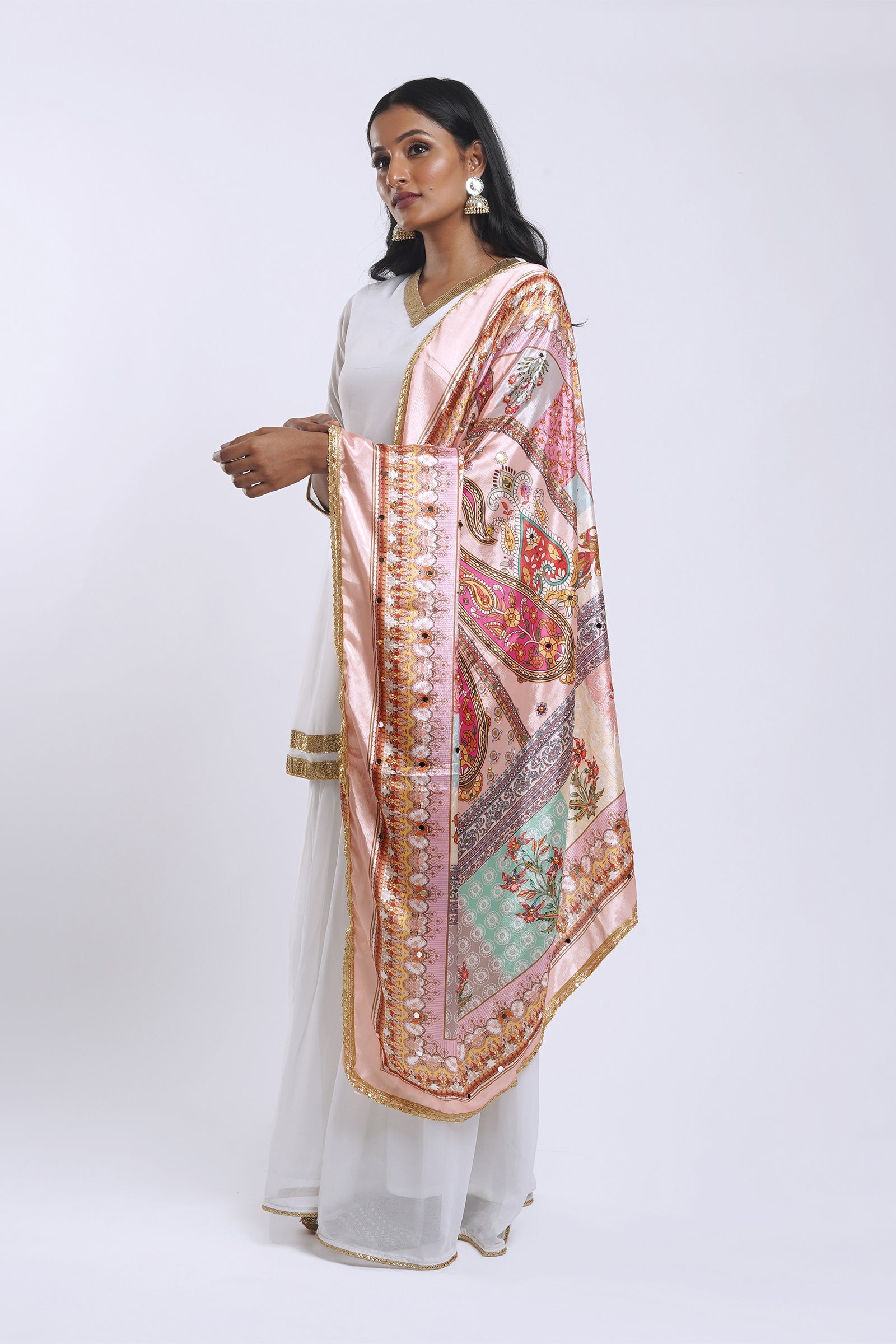Teejh Hiraeth Embellished Printed Dupatta