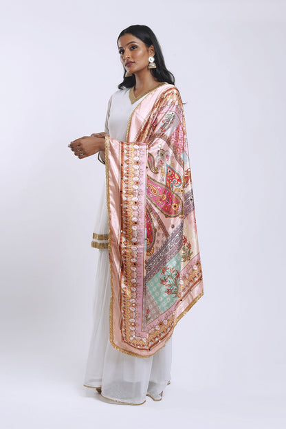 Teejh Hiraeth Embellished Printed Dupatta