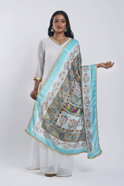Teejh Mahima Embellished Printed Dupatta