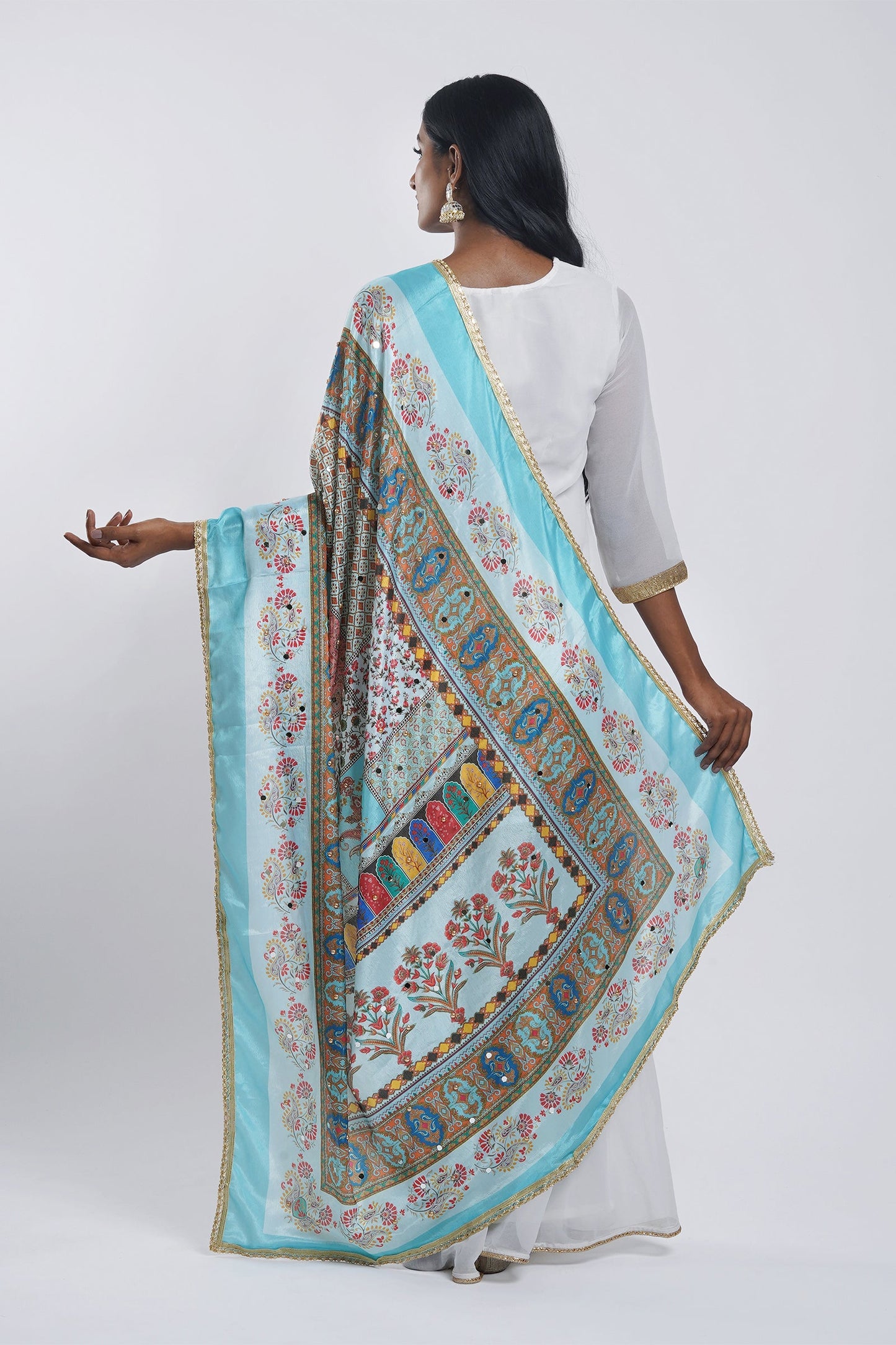 Teejh Mahima Embellished Printed Dupatta