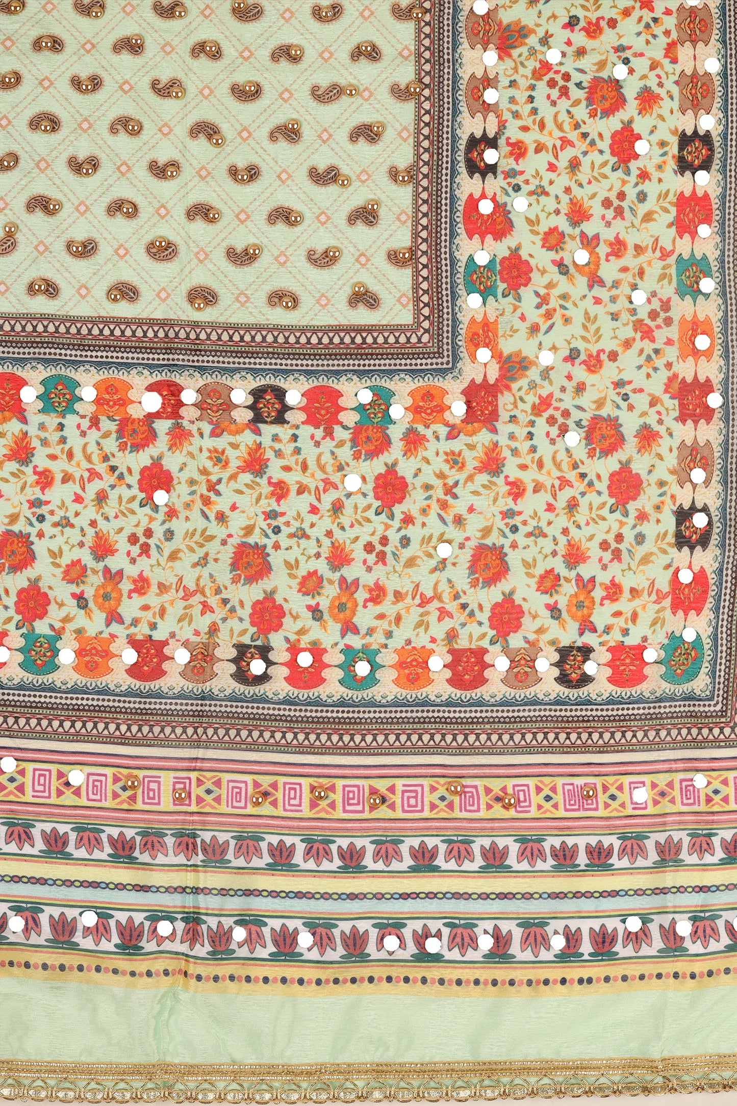 Teejh Tarangini Embellished Printed Dupatta