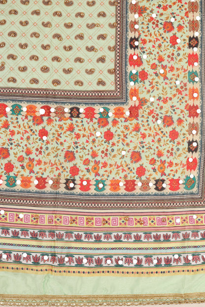 Teejh Tarangini Embellished Printed Dupatta