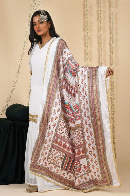 Teejh Navrang Embellished Printed Dupatta