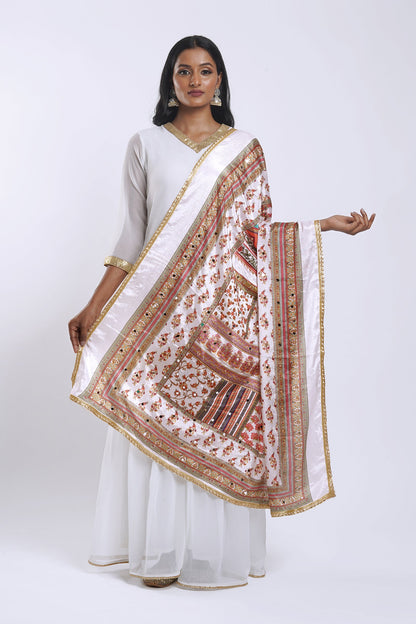 Teejh Navrang Embellished Printed Dupatta