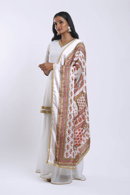 Teejh Navrang Embellished Printed Dupatta