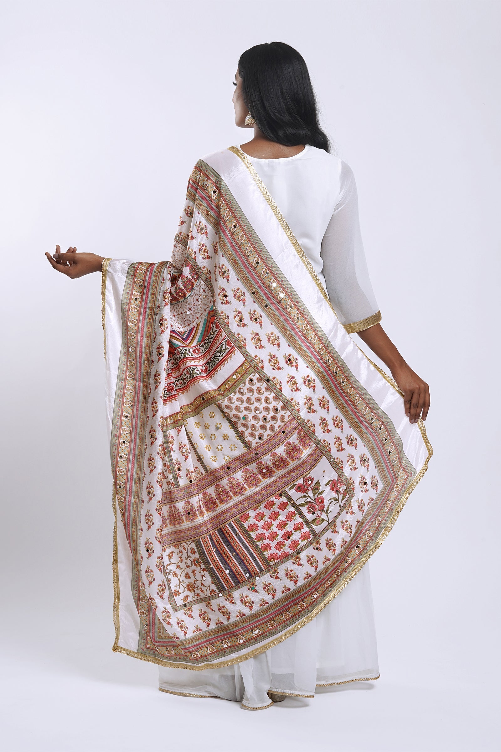 Teejh Navrang Embellished Printed Dupatta