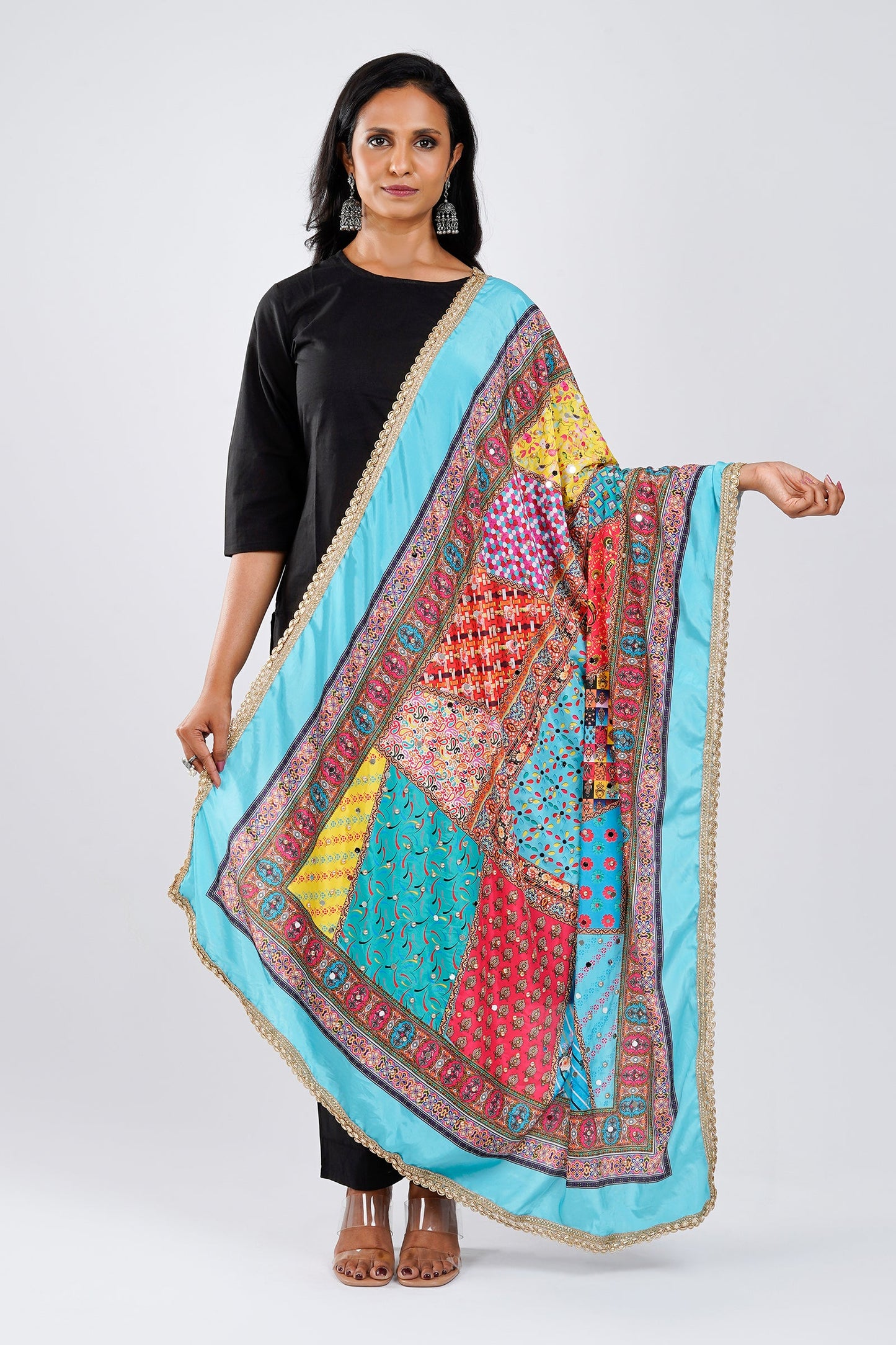 Teejh Rangila-Re Embellished Printed Dupatta